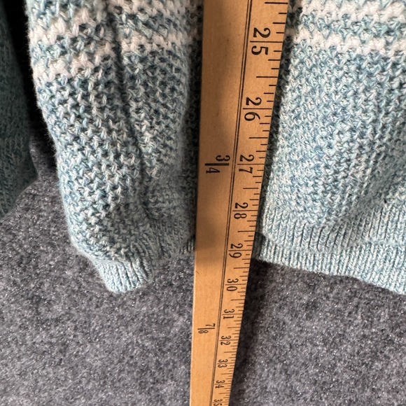 Talbots Sweater Womens XL Blue White Striped Open Knit Casual Coastal Pullover - Picture 7 of 11